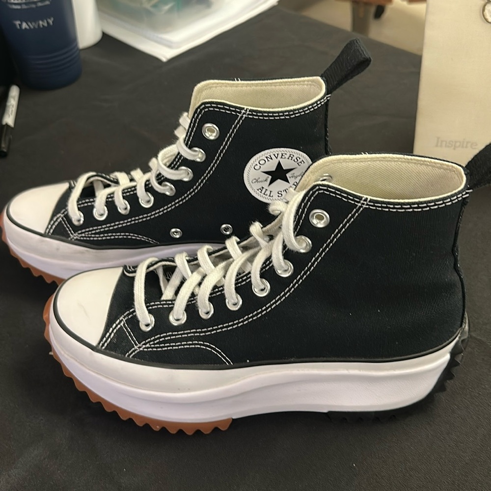 Converse Run Star Hike Platform Black High Top Sneaker Women Size 9 Worn Once